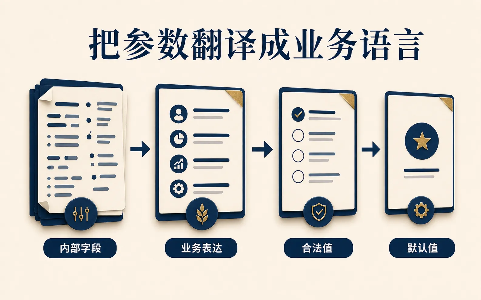 从内部字段名到业务语言和合法值