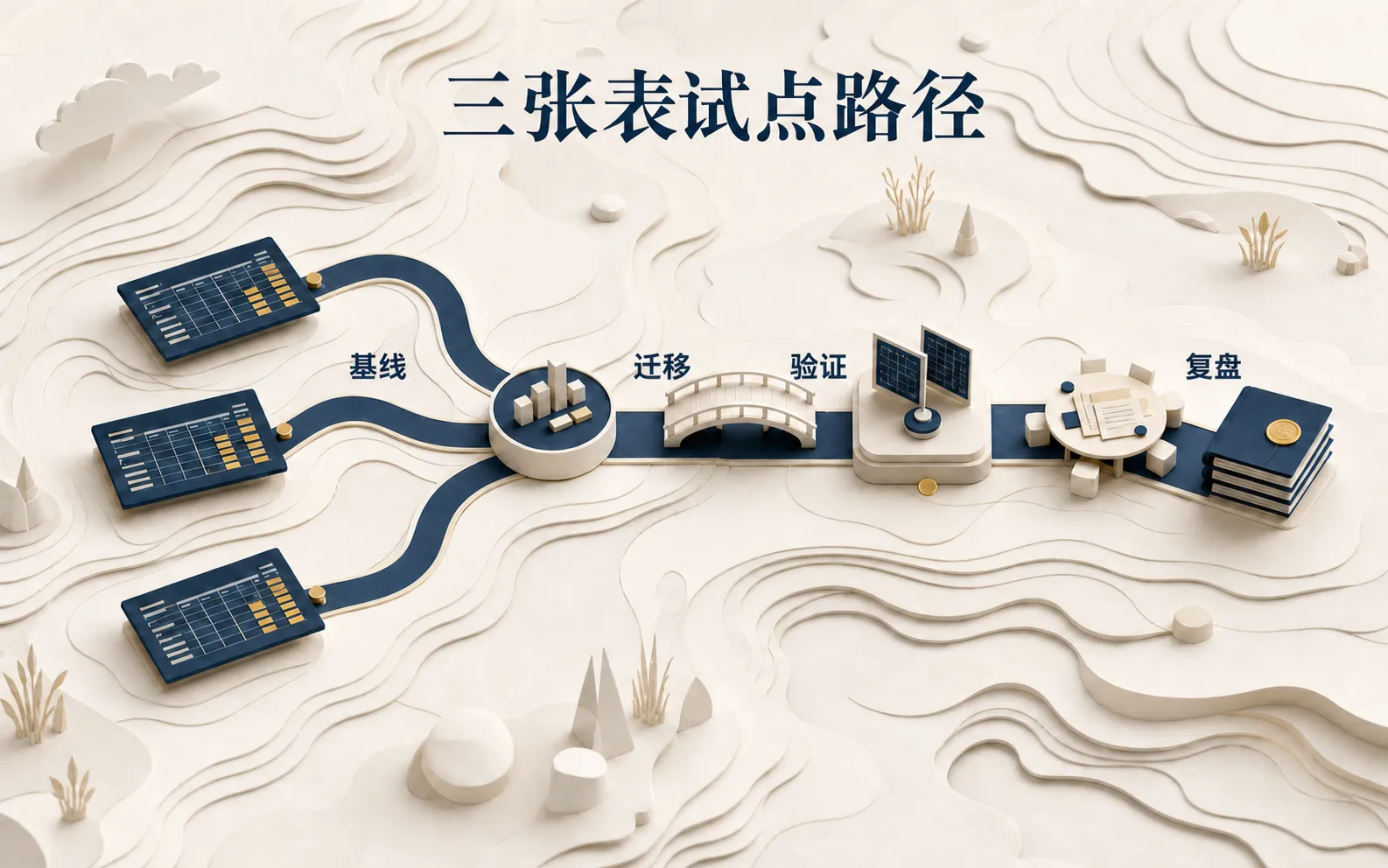 三张表试点从基线、迁移到复盘的路径