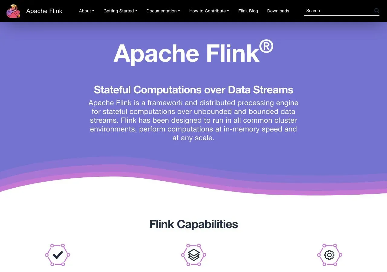 Apache Flink 官网首页