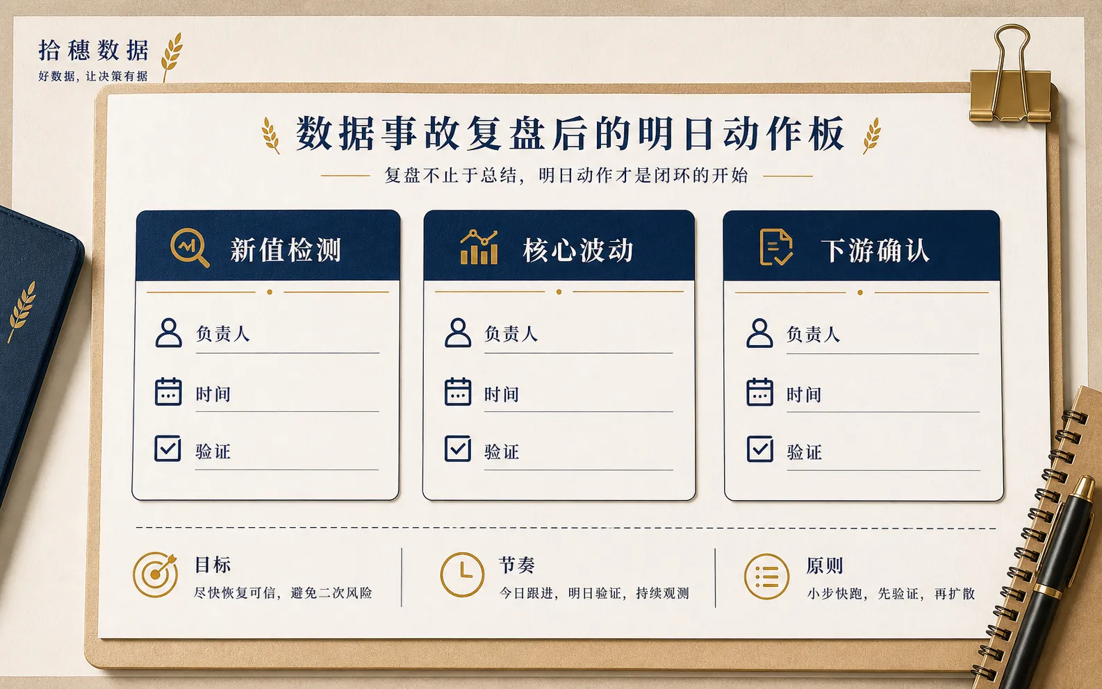 复盘最后要落到负责人、时间和验证方式