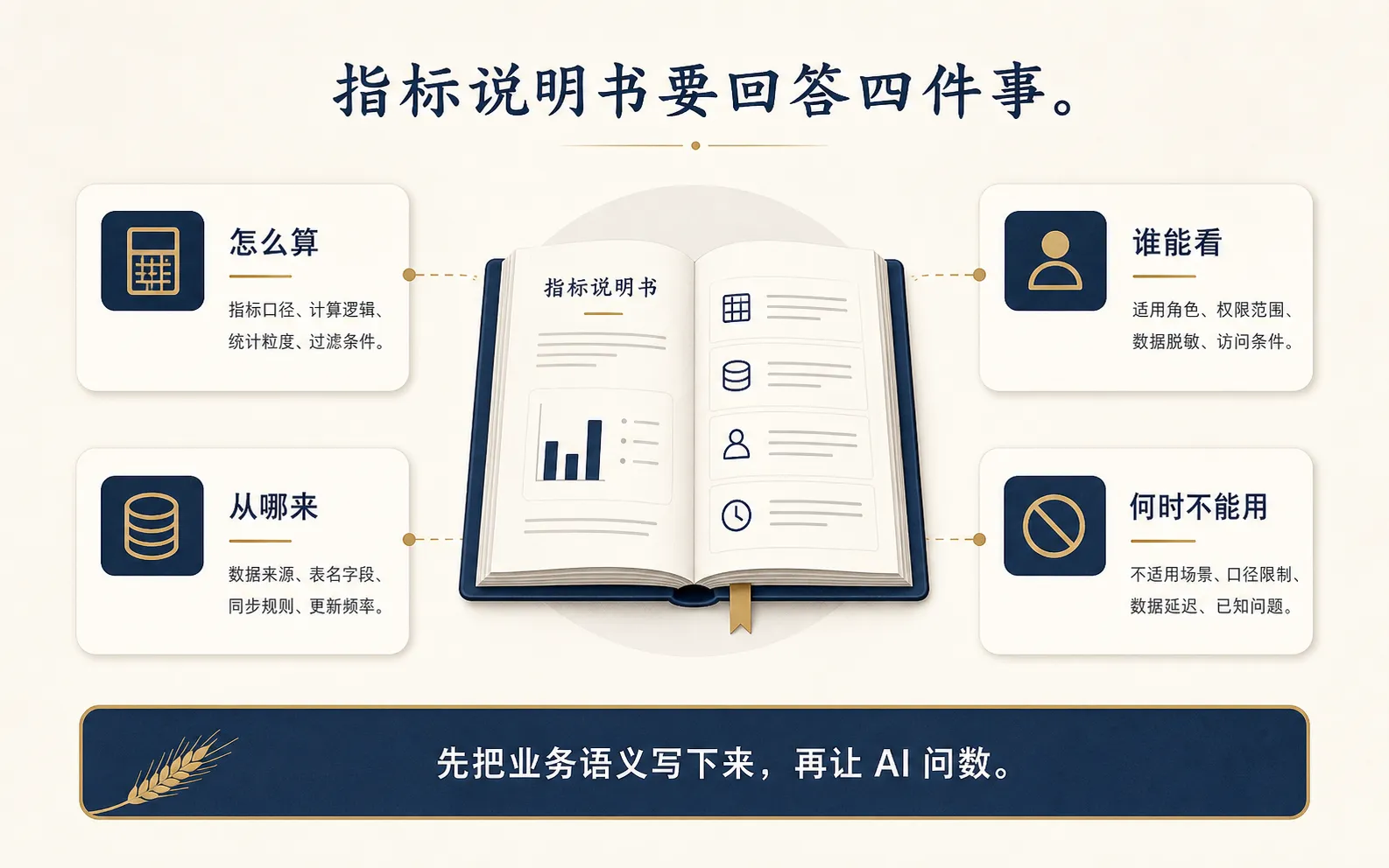 指标说明书要回答四件事