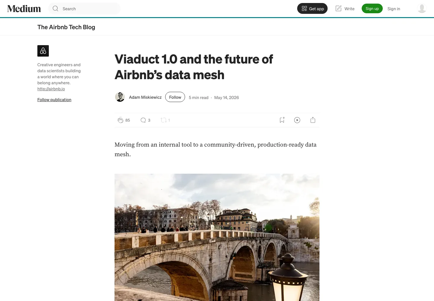 Airbnb Viaduct 1.0 原文页面截图